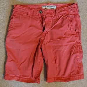 American Eagle Red Classic Flat Front Shorts